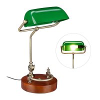 relaxdays Tischlampe grün, braun