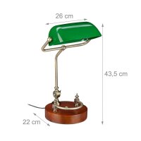 relaxdays Tischlampe grün, braun