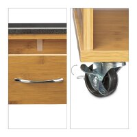 relaxdays Servierwagen ALFRED L braun 47,5 x 37,5 x 81,5 cm