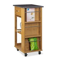 relaxdays Servierwagen ALFRED L braun 47,5 x 37,5 x 81,5 cm