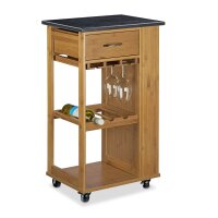 relaxdays Servierwagen ALFRED L braun 47,5 x 37,5 x 81,5 cm