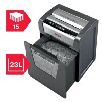 Rexel Momentum X415 Aktenvernichter mit Partikelschnitt P-4, 4 x 40 mm, bis 15 Blatt, schwarz