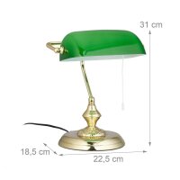 relaxdays Tischlampe grün, gold