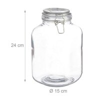 relaxdays Einmachglas transparent 3,0 l, 1 St.