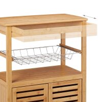 relaxdays Servierwagen braun 59,5 x 35,0 x 82,0 cm