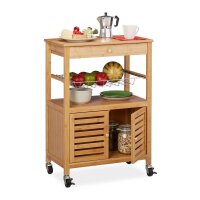relaxdays Servierwagen braun 59,5 x 35,0 x 82,0 cm