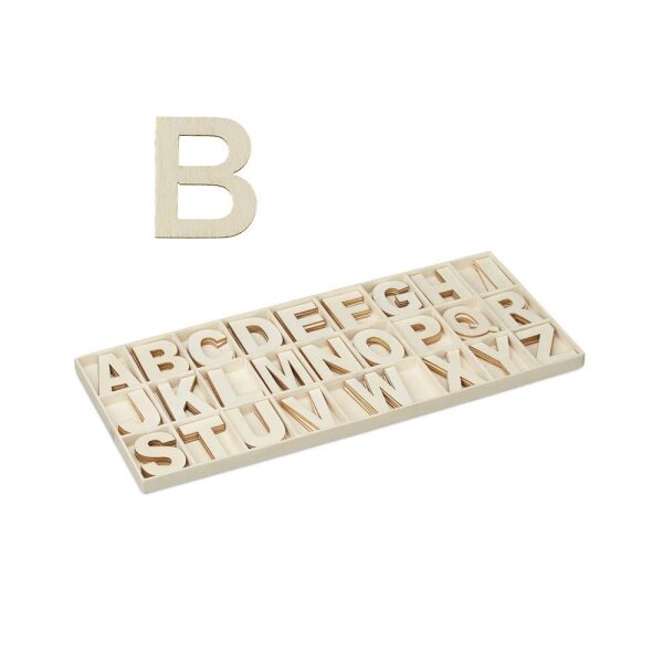 relaxdays Dekoartikel braun Buchstaben A-Z, 104 St.