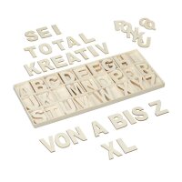 relaxdays Dekoartikel braun Buchstaben A-Z, 104 St.