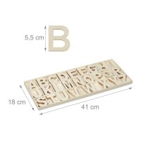 relaxdays Dekoartikel braun Buchstaben A-Z, 104 St.
