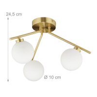 relaxdays GLOBI Deckenleuchte gold, weiß