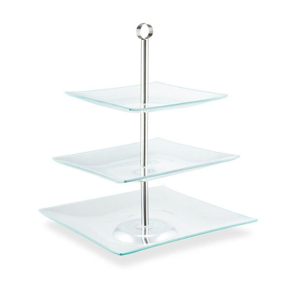 relaxdays Etagere transparent/silber Höhe: 40,0 cm, 1 St.