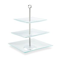 relaxdays Etagere transparent/silber Höhe: 40,0 cm,...