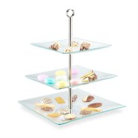 relaxdays Etagere transparent/silber Höhe: 40,0 cm,...