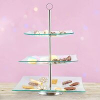 relaxdays Etagere transparent/silber Höhe: 40,0 cm, 1 St.