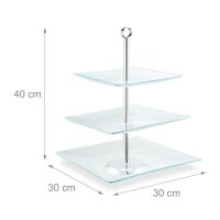 relaxdays Etagere transparent/silber Höhe: 40,0 cm, 1 St.