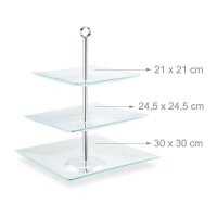 relaxdays Etagere transparent/silber Höhe: 40,0 cm, 1 St.