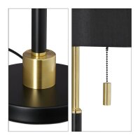 relaxdays Tischlampe schwarz, gold