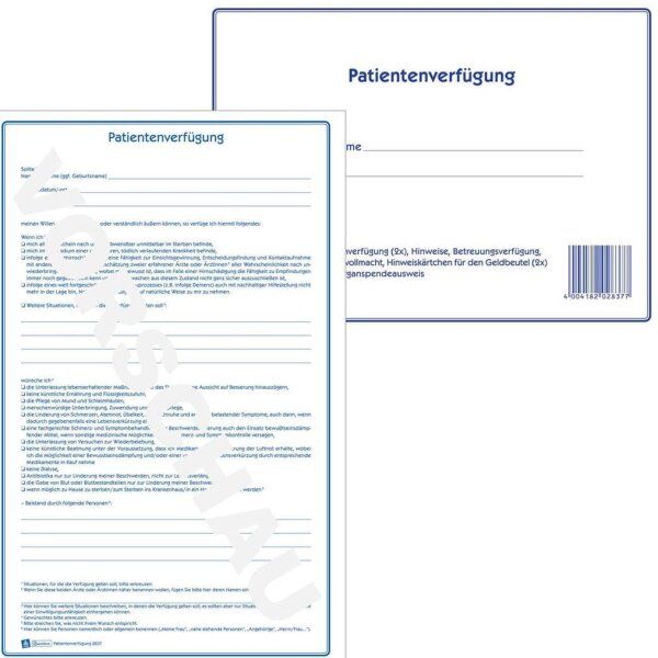 AVERY Zweckform Patientenverfügung Formulare 2837, 10 St.