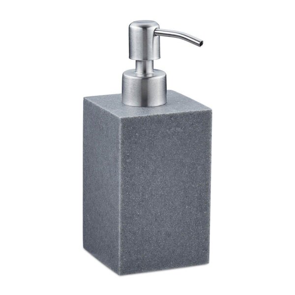 relaxdays Seifenspender 10031062_111 grau Polyresin 300,0 ml, 1 St.