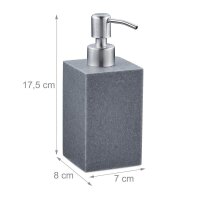 relaxdays Seifenspender 10031062_111 grau Polyresin 300,0 ml, 1 St.