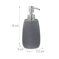 relaxdays Seifenspender 10031061_111 grau Polyresin 300,0...