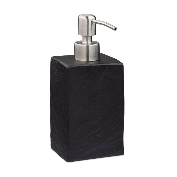 relaxdays Seifenspender 10031054_46 schwarz Polyresin 200,0 ml, 1 St.