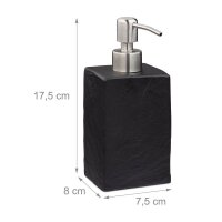 relaxdays Seifenspender 10031054_46 schwarz Polyresin 200,0 ml, 1 St.