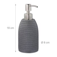 relaxdays Seifenspender 10031053_111 grau Polyresin 300,0...