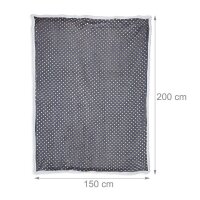 relaxdays Kuscheldecke grau, weiß, goldene Herzen 150,0 x 200,0 cm  ( 10029495_470 )