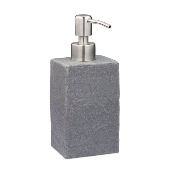 relaxdays Seifenspender 10031054_111 grau Polyresin 200,0 ml, 1 St.