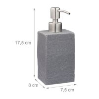 relaxdays Seifenspender 10031054_111 grau Polyresin 200,0...