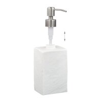 relaxdays Seifenspender 10031054_49 weiß Polyresin 200,0 ml, 1 St.