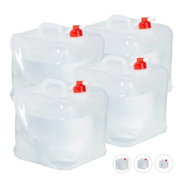 relaxdays Wasserkanister 20,0 l, 4 St.