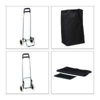 relaxdays Einkaufstrolley Kunstfaser schwarz 42,0 x 28,0...