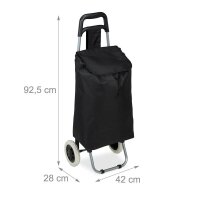 relaxdays Einkaufstrolley Kunstfaser schwarz 42,0 x 28,0...