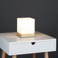 relaxdays Tischlampe braun, weiss