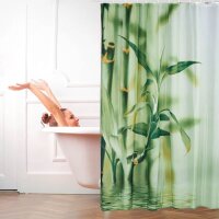 relaxdays Duschvorhang Bambus 200,0 x 180,0 cm