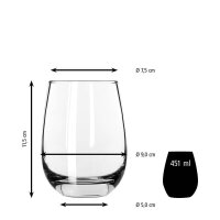 Libbey® Trinkgläser Stemless 451,0 ml, 12 St.