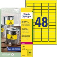 AVERY Zweckform wetterfeste Folienetiketten L6103-20 gelb...