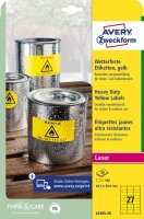 AVERY Zweckform wetterfeste Folienetiketten L6105-20 gelb 63,5 x 29,6 mm, 20 Blatt