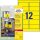 AVERY Zweckform wetterfeste Folienetiketten L6107-20 gelb 99,1 x 42,3 mm, 20 Blatt