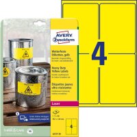 AVERY Zweckform wetterfeste Folienetiketten L6127-20 gelb...