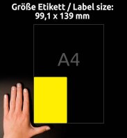 AVERY Zweckform wetterfeste Folienetiketten L6127-20 gelb 99,1 x 139,0 mm, 20 Blatt