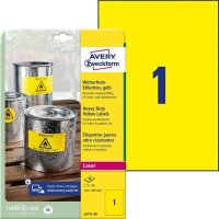 AVERY Zweckform wetterfeste Folienetiketten L6111-20 gelb...