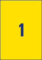 AVERY Zweckform wetterfeste Folienetiketten L6111-20 gelb 210,0 x 297,0 mm, 20 Blatt
