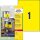 AVERY Zweckform wetterfeste Folienetiketten L6111-20 gelb 210,0 x 297,0 mm, 20 Blatt