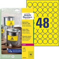 AVERY Zweckform wetterfeste Folienetiketten L6128-20 gelb...