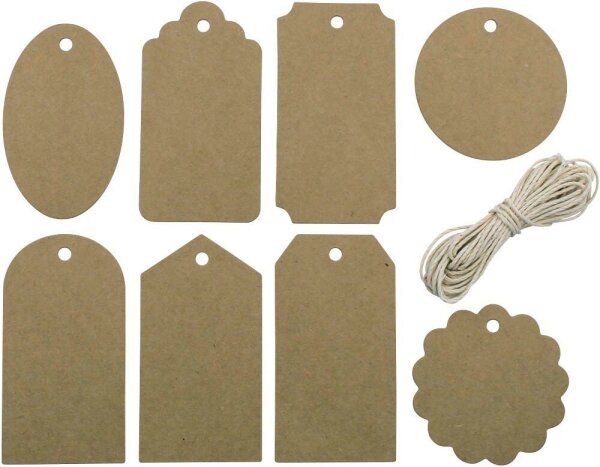 artoz Geschenkanhänger braun Hangtag Set Recycling, 16 St.