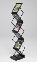 update displays Prospektständer schwarz DIN A4 6 Fächer 21,0 x 29,7 x 178,2 cm, 1 St.