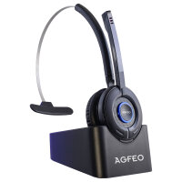 AGFEO Dect Headset IP, schnurloses Headset. ?Anschlussart: über DECT IP-Basis ?Mikrofon-Stummschaltu